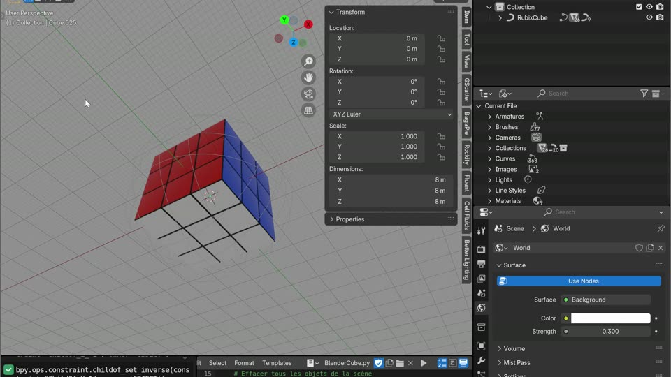 Addon Rubik's Cube paramétrique : démo
